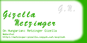 gizella metzinger business card